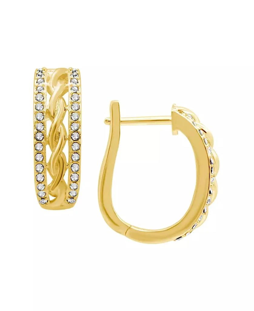 商品Essentials|Silver or Gold Plated Twist Center Hinge Hoop Earrings,价格¥378,第1张图片