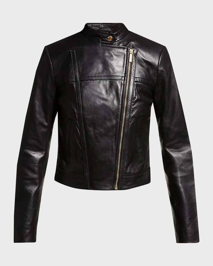 商品Michael Kors|Leather Moto Jacket,价格¥1449,第2张图片详细描述