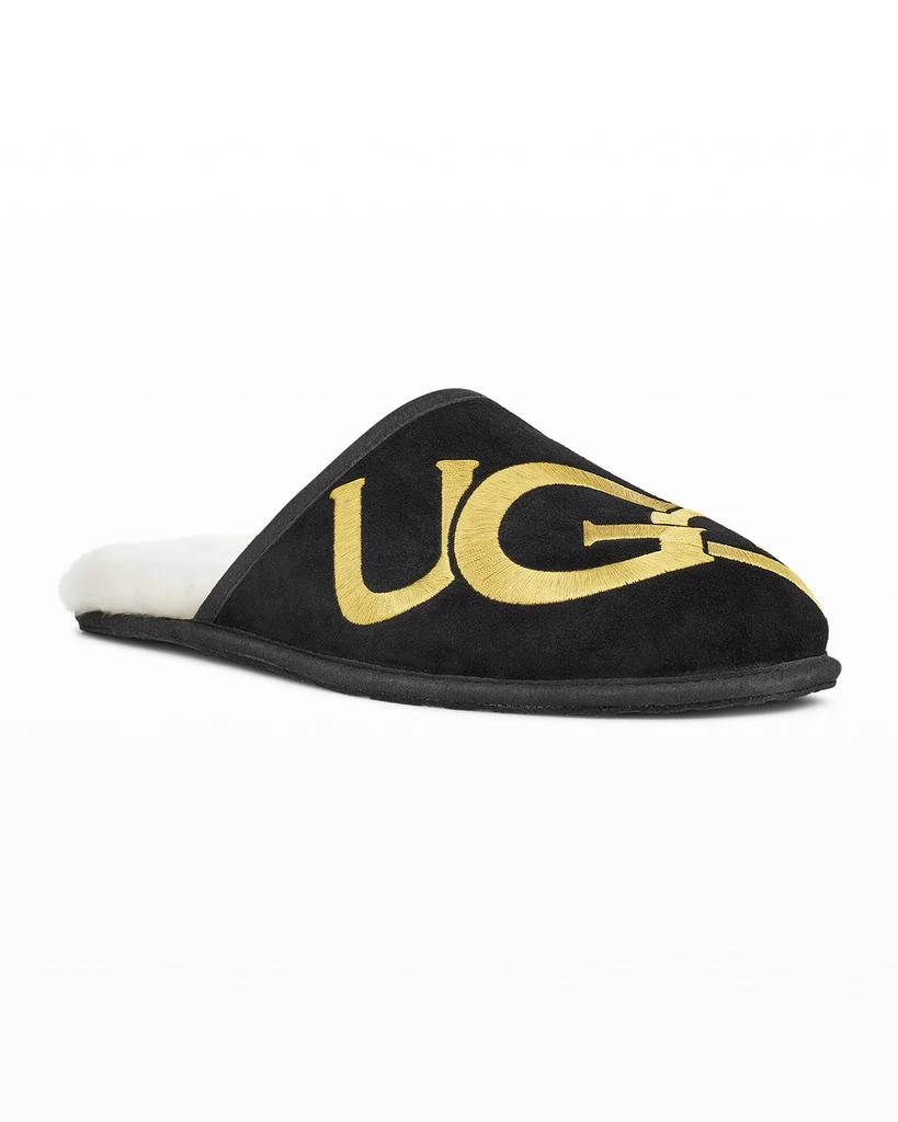 商品UGG|Men's Scuff Logo Suede/Sheepskin Slippers,价格¥379,第2张图片详细描述