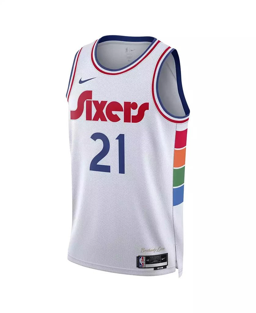 商品NIKE|Men's and Women's White Joel Embiid Philadelphia 76ers 2024/25 City Edition Finished Swingman Jersey,价格¥673,第1张图片