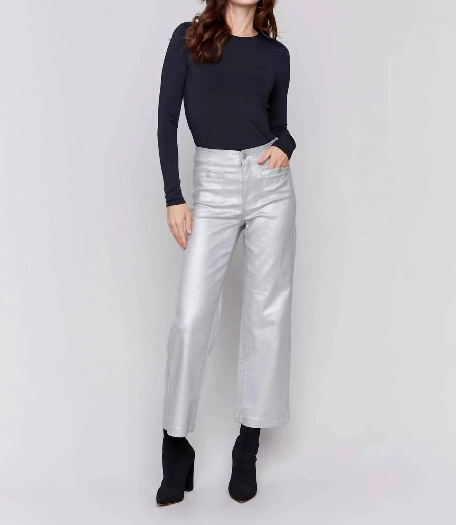 商品CHARLIE B|Charlie B - Shiny Wax Flare Leg Pant,价格¥613,第4张图片详细描述