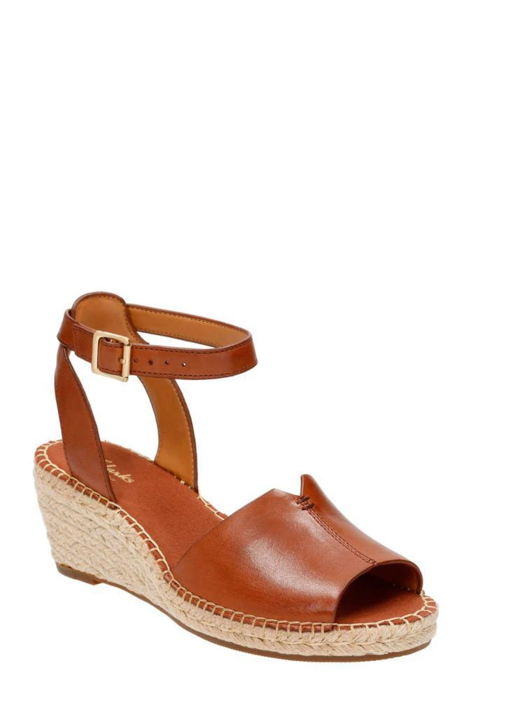 商品Clarks|Petrina Selma Full Grain Leather Wedge Espadrilles,价格¥752,第2张图片详细描述