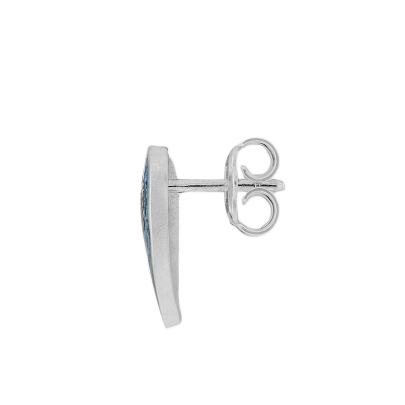 GUCCI/古驰 925银浅蓝色珐琅银色双G心型耳钉商品第2张图片规格展示