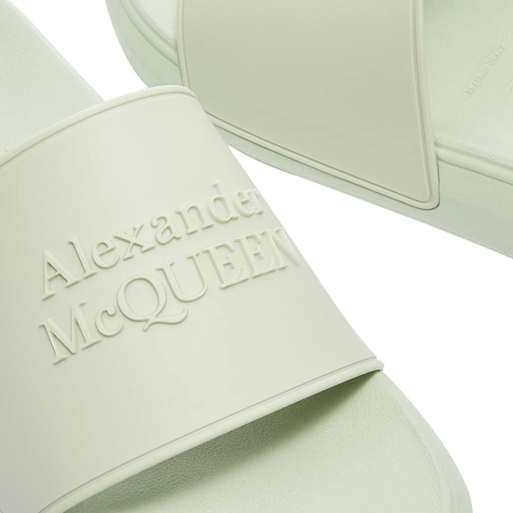 商品Alexander McQueen|Alexander McQueen Logo Wedge Sole Pool Slide,价格¥835,第4张图片详细描述