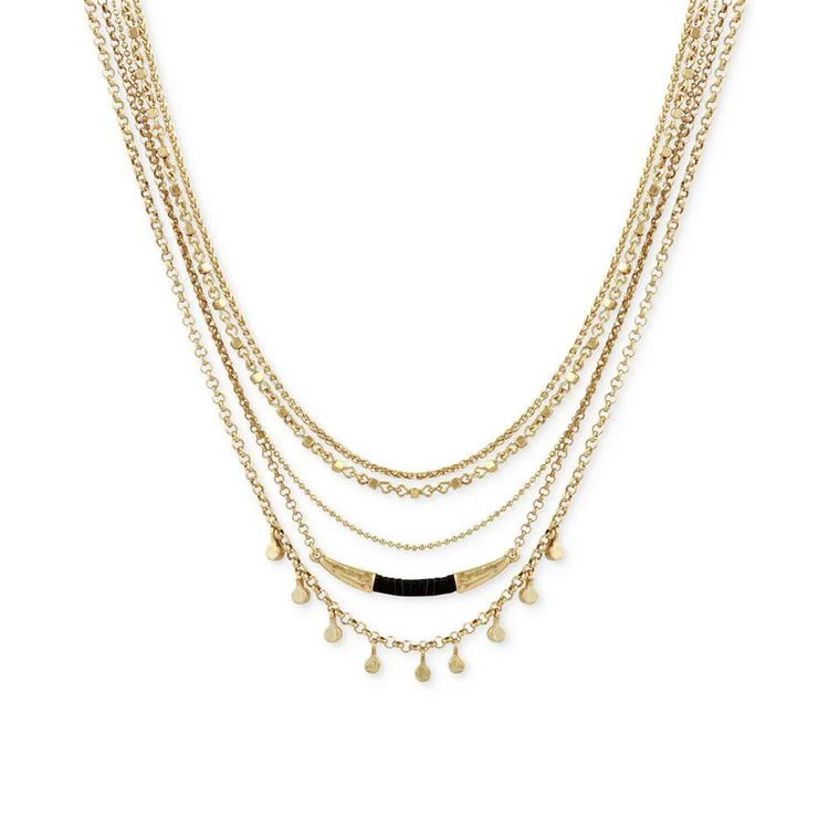 商品Lucky Brand|Gold-Tone & Black Leather Multi-Layer Choker Necklace, a Macy's Exclusive Style,价格¥379,第2张图片详细描述