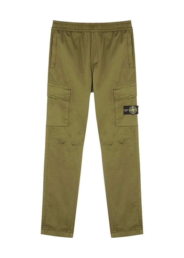 商品Stone Island|KIDS Olive stretch-cotton cargo trousers (10-12 years),价格¥907,第1张图片