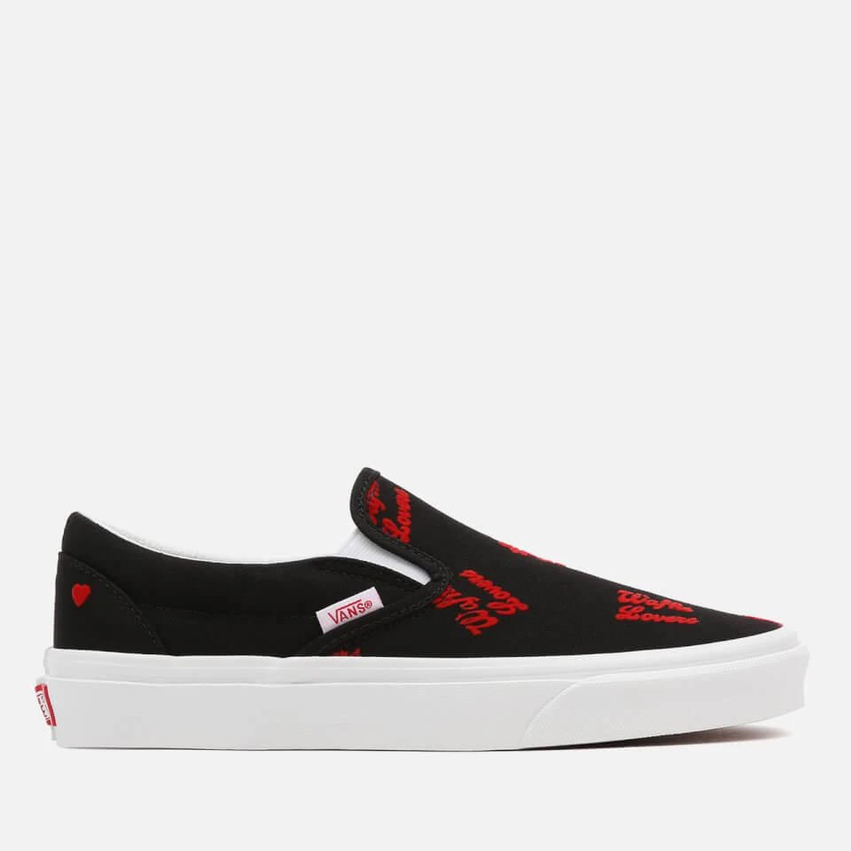 商品Vans|VANS WOMEN'S WAFFLE LOVERS CLASSIC SLIP-ON TRAINERS - BLACK/TRUE WHITE,价格¥228,第1张图片