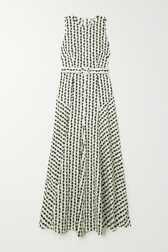 商品Diane von Furstenberg|Elliot 配腰带印花棉麻混纺超长连衣裙,价格¥6083,第1张图片