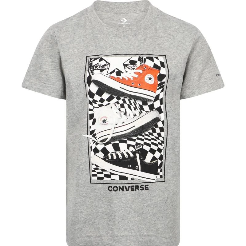 商品Converse|Logo sneakers print t shirt and tie dye logo leggings set in grey and black,价格¥597,第2张图片详细描述