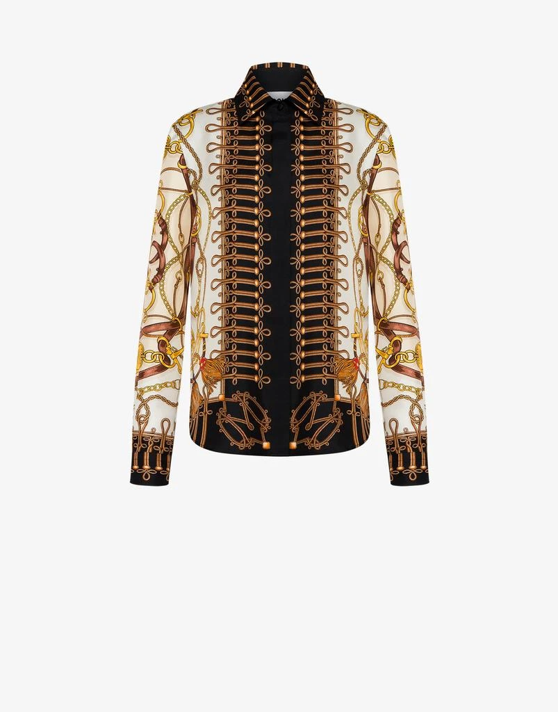 商品Moschino|Military Teddy Scarf Silk Twill Shirt,价格¥11522,第1张图片