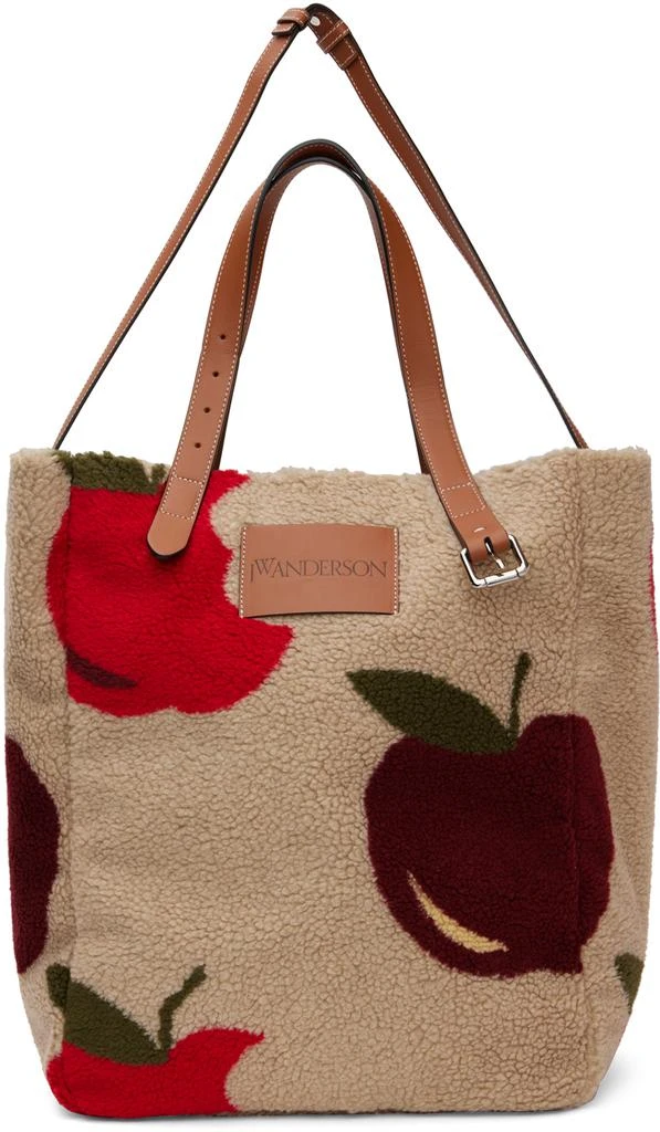 商品JW Anderson|Beige & Red Apple Motif Belt Tote,价格¥2931,第1张图片