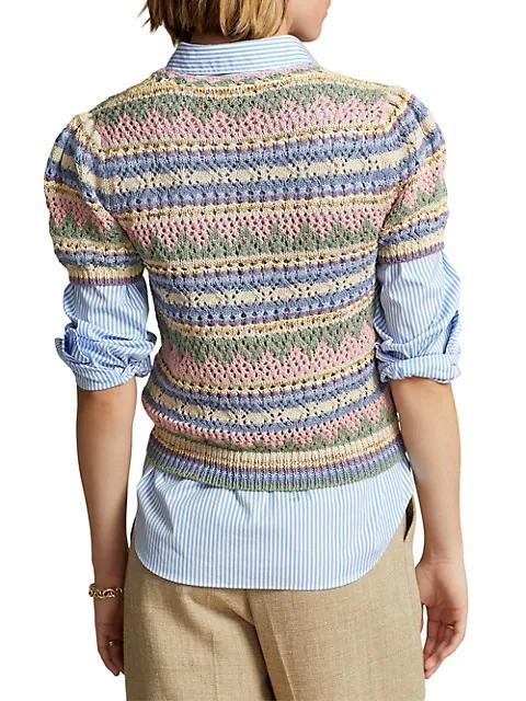商品Ralph Lauren|Pointelle Stripe Crochet Sweater,价格¥2192,第6张图片详细描述