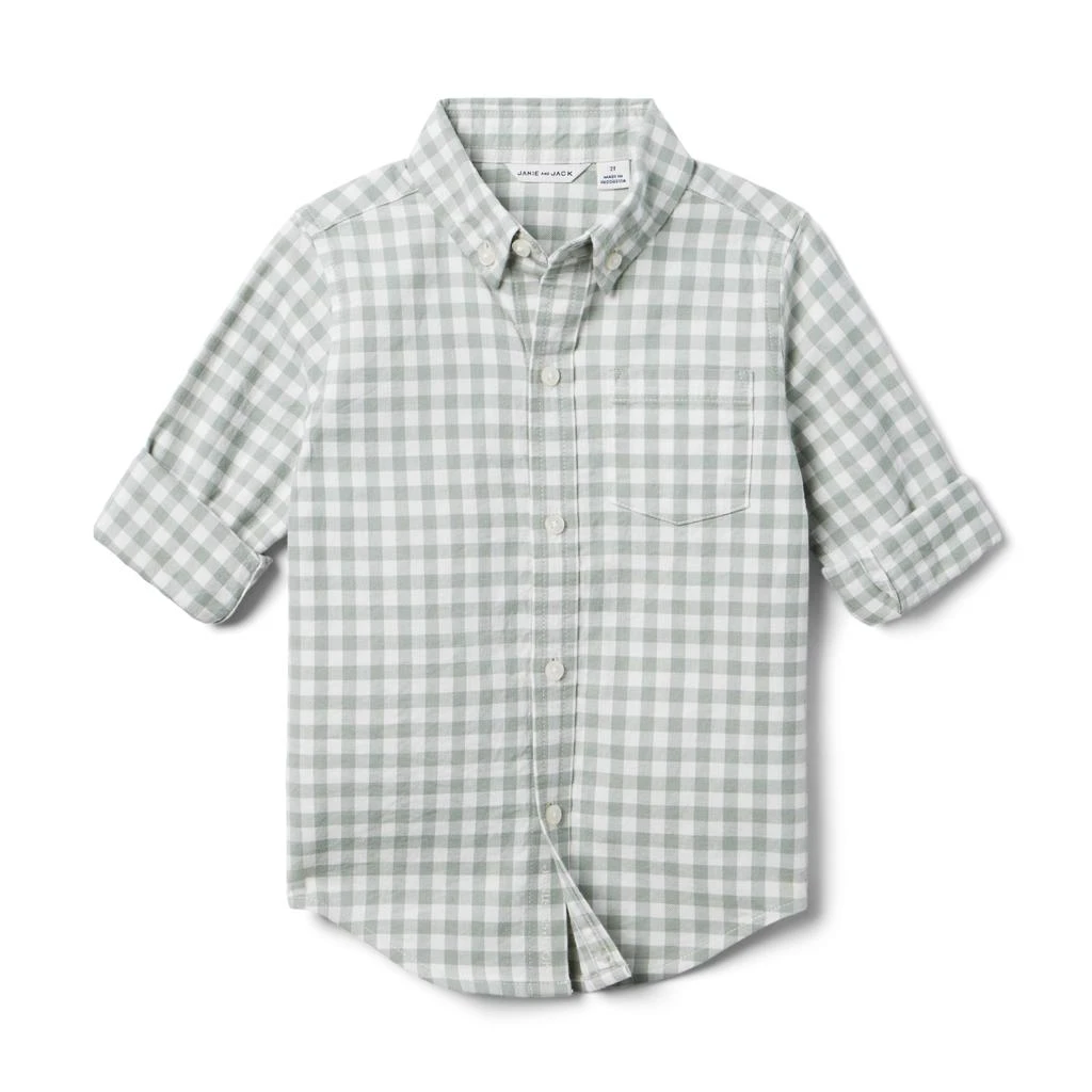 商品Janie and Jack|Brushed Twill Plaid Button-Up (Toddler/Little Kids/Big Kids),价格¥309,第3张图片详细描述