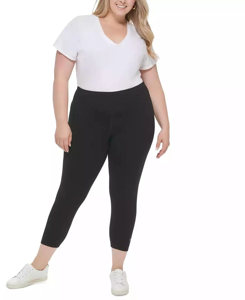 商品Calvin Klein|Plus Size Pull-On High Rise Logo Leggings,价格¥167,第4张图片详细描述