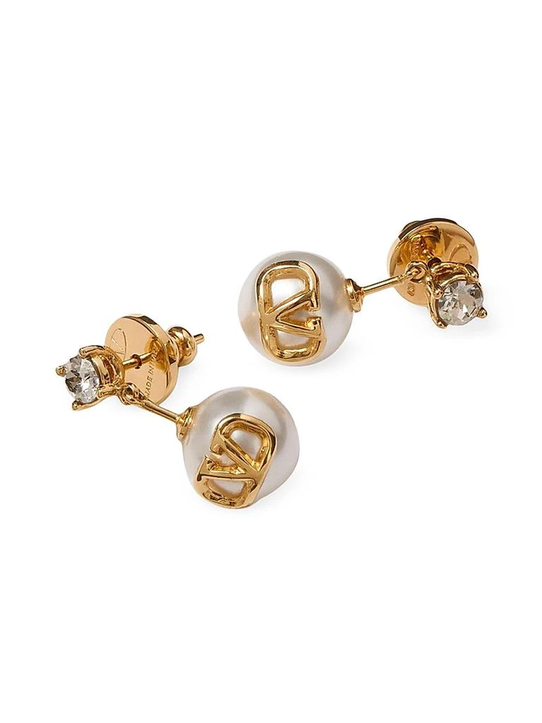 商品Valentino|VLogo Signature Earrings in Metal, Swarovski Crystals and Resin Pearls,价格¥3624,第1张图片