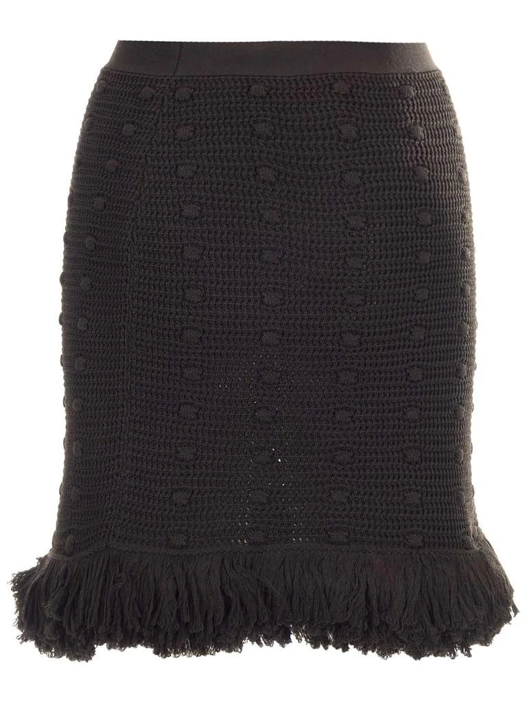 商品Bottega Veneta|Bottega Veneta Knitted Fringed Mini Skirt,价格¥5991,第1张图片