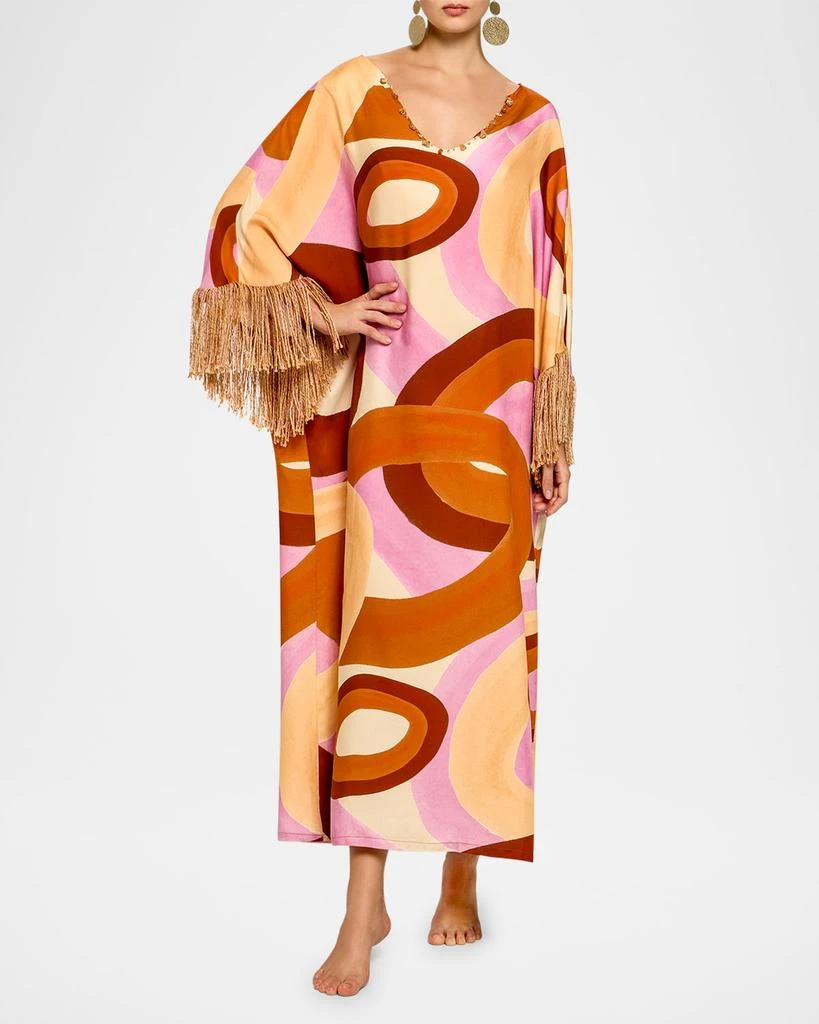商品THEMIS Z|Terra Geometric-Print Fringe Caftan,价格¥7628,第2张图片详细描述