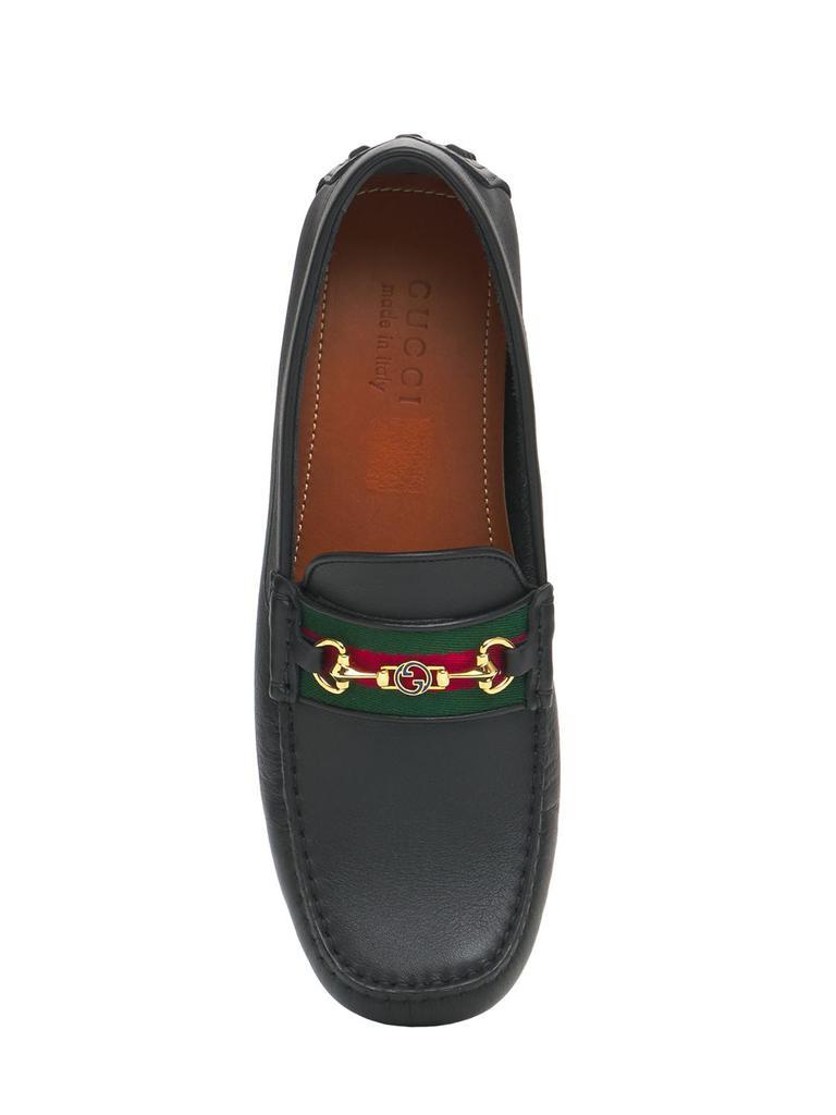 商品Gucci|10mm Web Leather Driver Loafers,价格¥5168,第7张图片详细描述