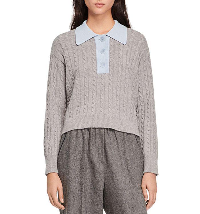 商品Sandro|Reno Contrast Collar Sweater,价格¥1679,第1张图片
