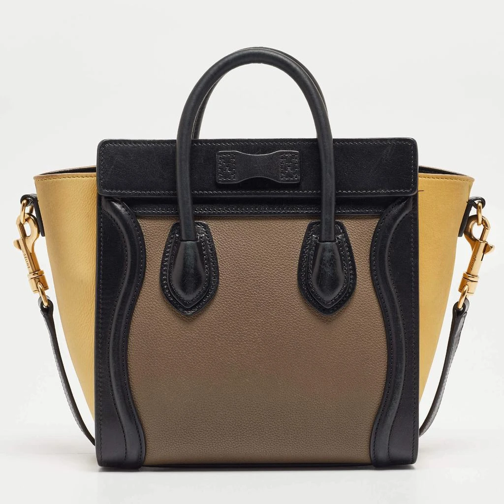商品[二手商品] Celine|Céline Multicolor Nubuck and Leather Nano Luggage Tote,价格¥7091,第4张图片详细描述