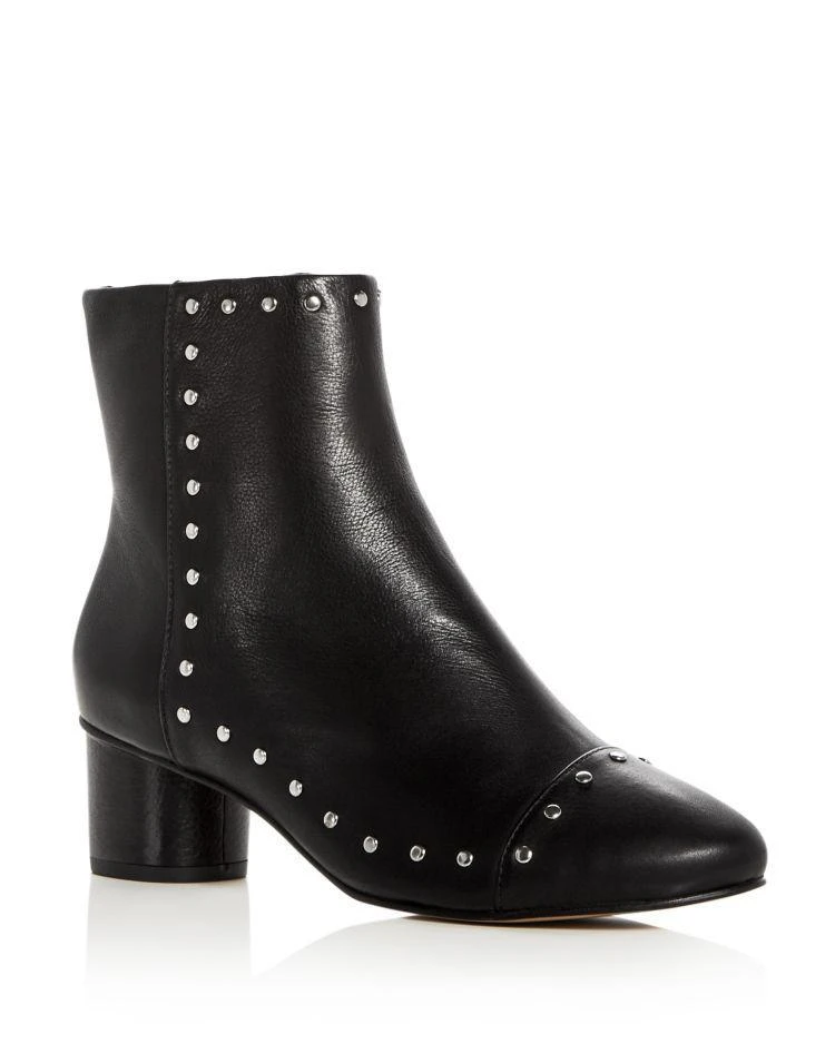 商品Rebecca Minkoff|Women's Isley Embellished Leather Block Heel Booties,价格¥524,第1张图片