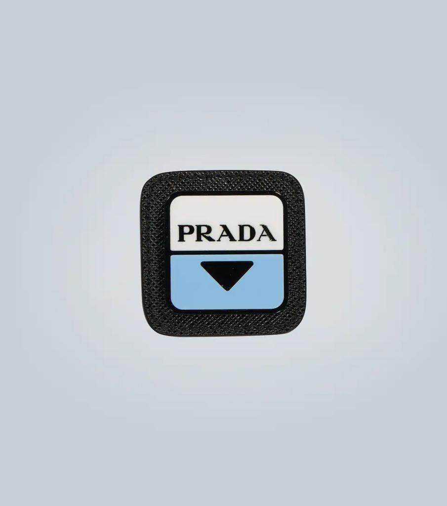 商品Prada|Leather-trimmed logo badge,价格¥1662,第1张图片