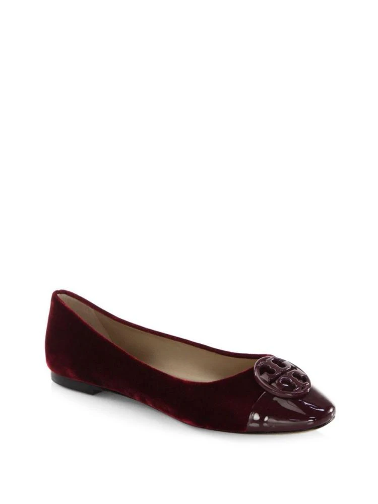 商品Tory Burch|Chelsea Cap Toe Velvet Flats,价格¥834,第1张图片