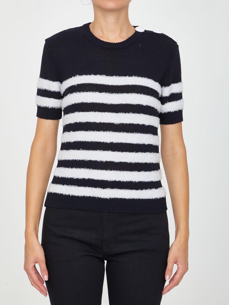 商品Balmain|Striped knit t-shirt,价格¥4561,第1张图片