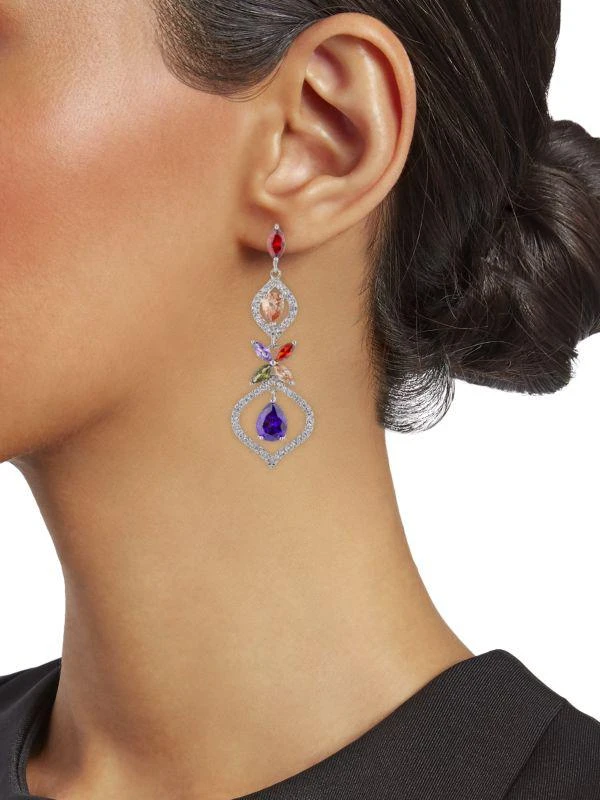 商品Eye Candy LA|18K Goldplated & Multicolored Crystal Royal Drop Earrings,价格¥326,第2张图片详细描述