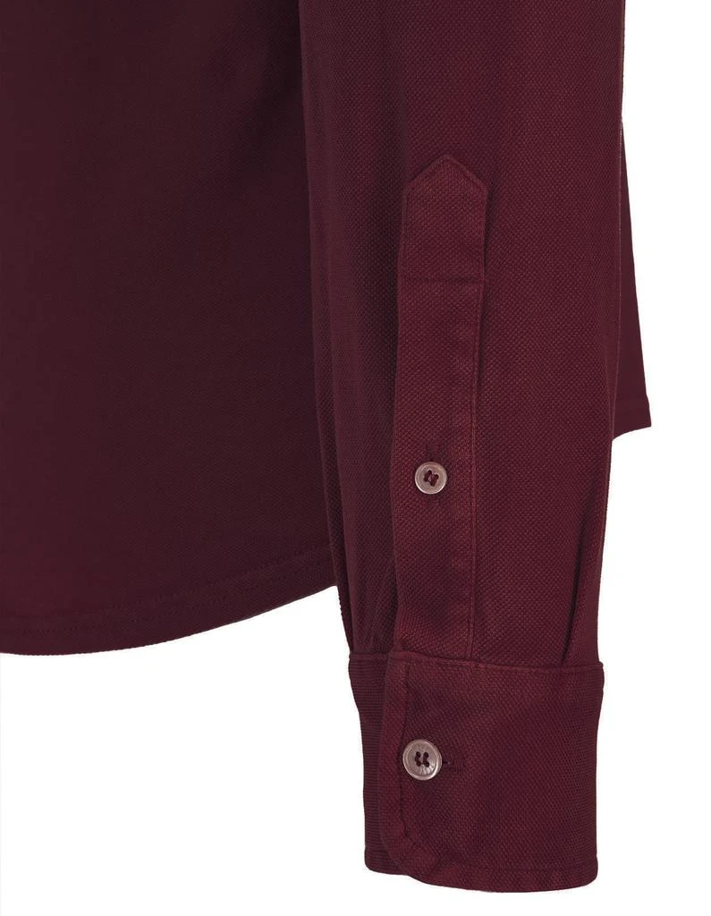 商品Fedeli|Teorema Light Piquet Shirt In Wine Red,价格¥1992,第3张图片详细描述
