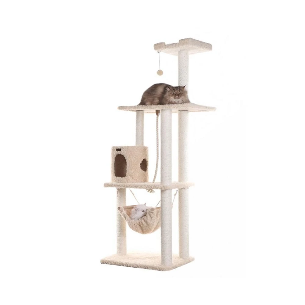 商品Macy's|70" Real Wood, Ultra Thick Faux Fur Covered Cat Condo,价格¥2073,第1张图片