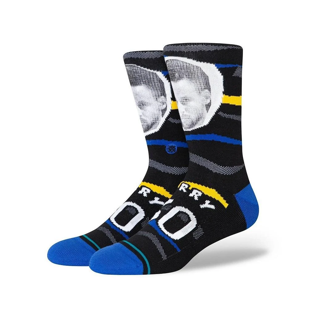 商品Stance|Men's Stephen Curry Golden State Warriors Faxed Player Crew Socks,价格¥148,第1张图片