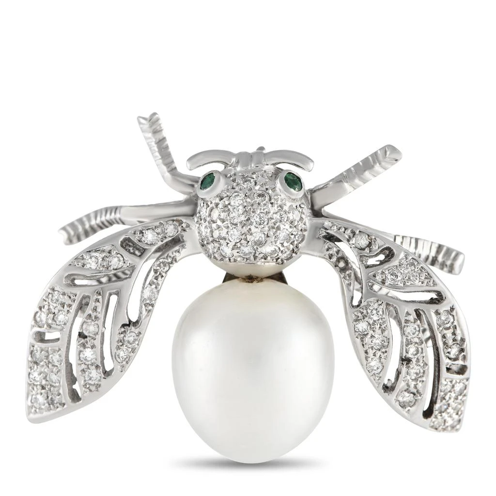 商品[二手商品] Non Branded|LB Exclusive 18K White Gold 0.60ct Diamond and Pearl Insect Brooch,价格¥13158,第1张图片