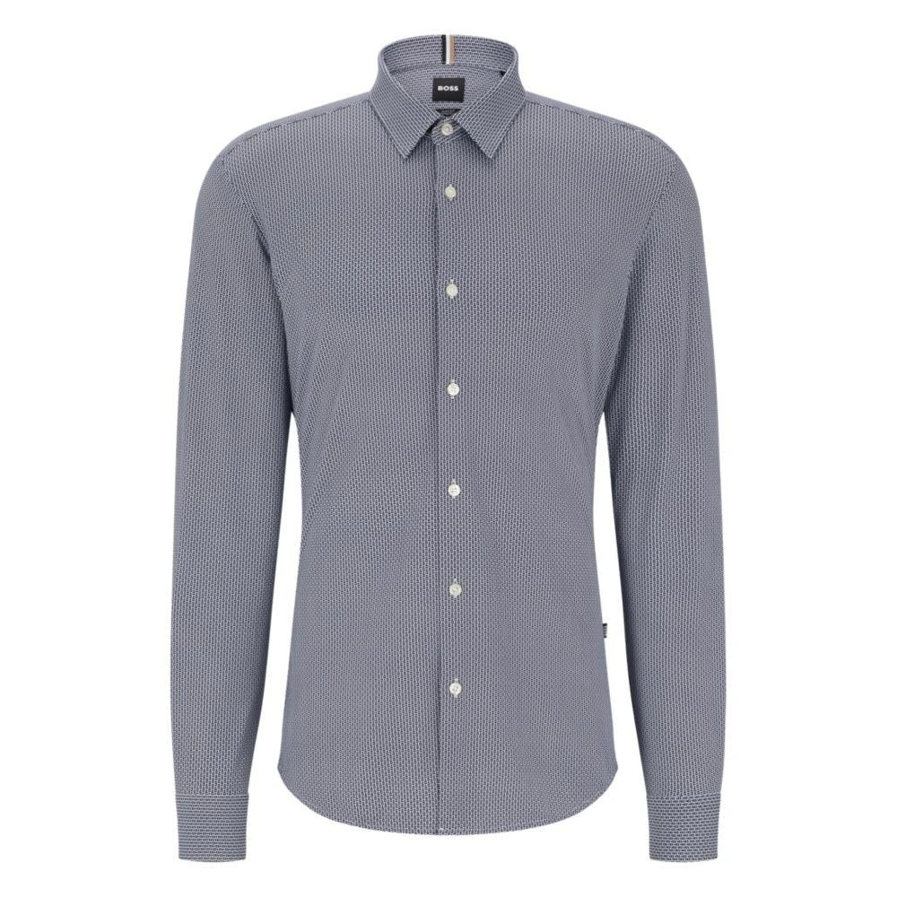 商品Hugo Boss|Slim-fit shirt in patterned performance-stretch jersey,价格¥669,第4张图片详细描述