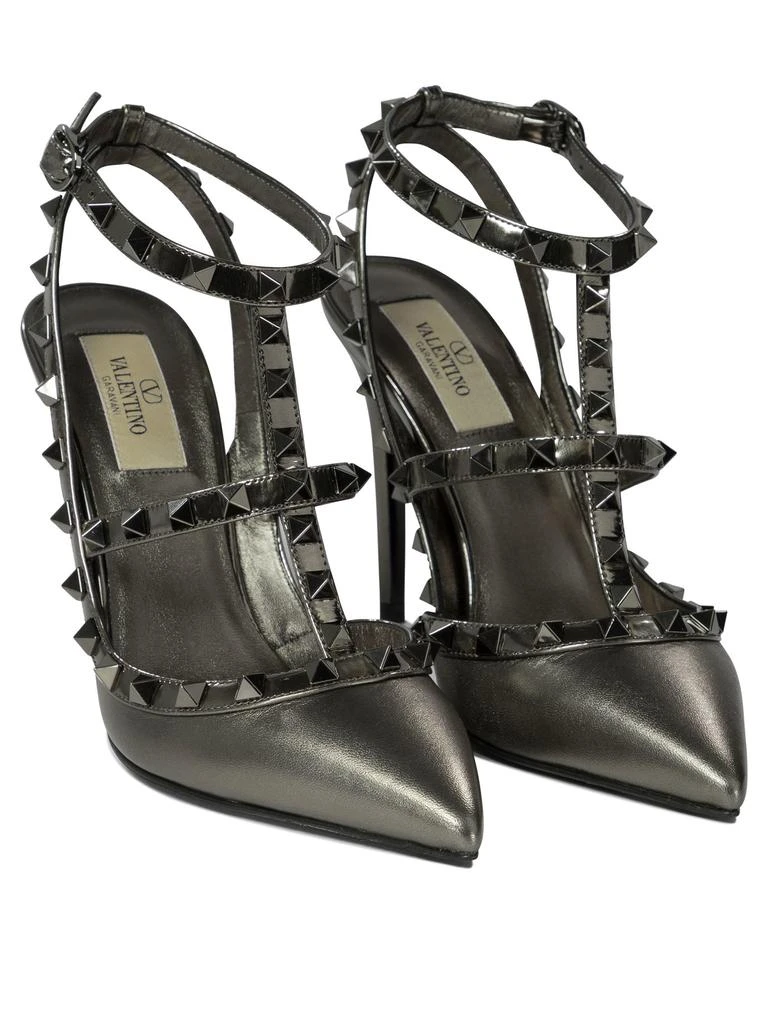 商品Valentino|Rockstud Heeled Shoes Grey,价格¥3708,第2张图片详细描述