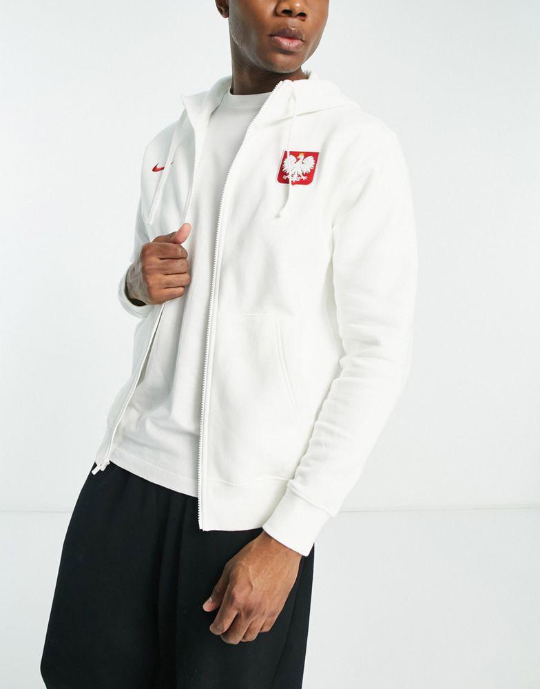 商品NIKE|Nike Football World Cup 2022 Poland unisex zip through hoodie in white,价格¥530,第1张图片