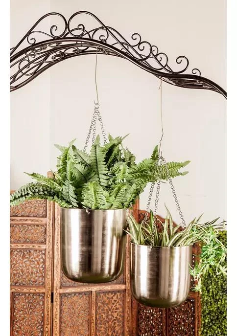 商品Monroe Lane|Lane Glam Metal Planter   Set Of 2,价格¥892,第2张图片详细描述