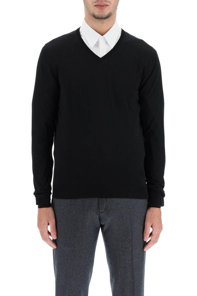 Drumohr super fine merino wool v-neck sweater商品第2张图片规格展示
