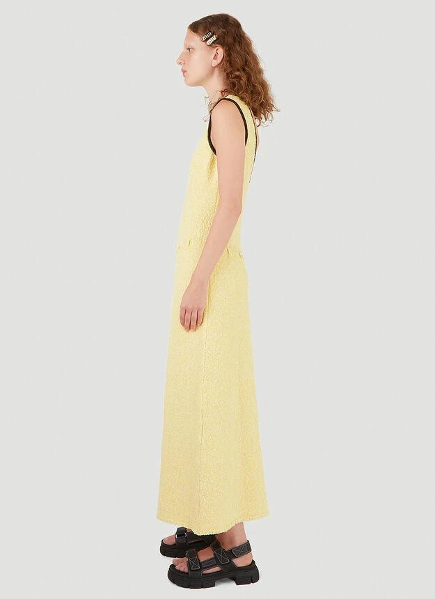 商品Ganni|Slub Cotton Knit Dress in Yellow,价格¥933,第3张图片详细描述