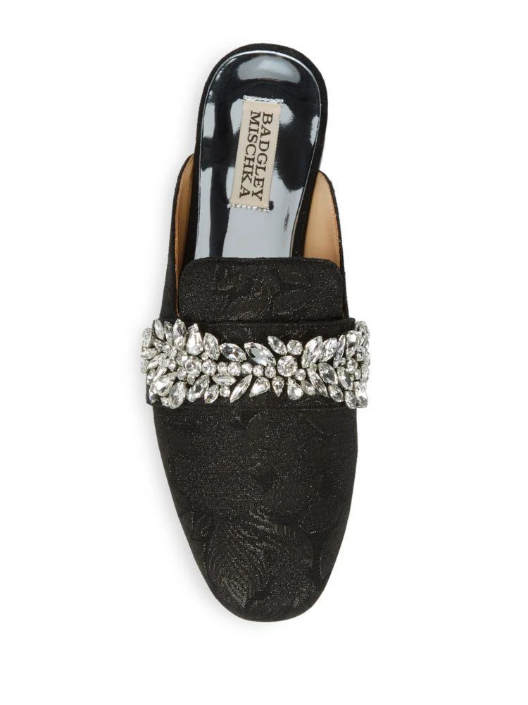 商品Badgley Mischka|Kana Embellished Textile Mules,价格¥395,第4张图片详细描述