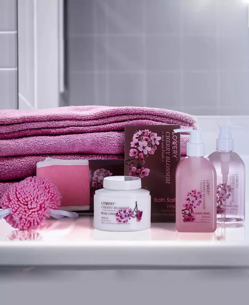 商品Lovery|Home Spa Body Care Gift Set in Cherry Blossom, 7 Piece,价格¥252,第3张图片详细描述