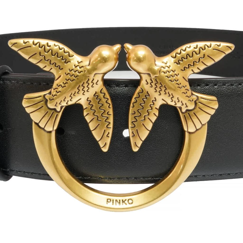 商品PINKO|Pinko Love Birds Leather Belt In Black, Size Small,价格¥746,第3张图片详细描述