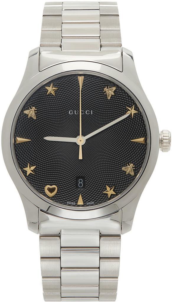 商品Gucci|Silver & Black G-Timeless Watch,价格¥9614,第1张图片