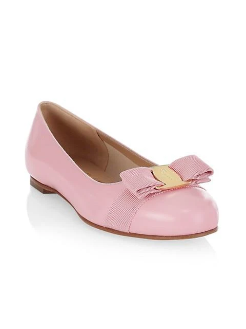 商品Salvatore Ferragamo|Varina Leather Ballet Flats,价格¥3388,第2张图片详细描述