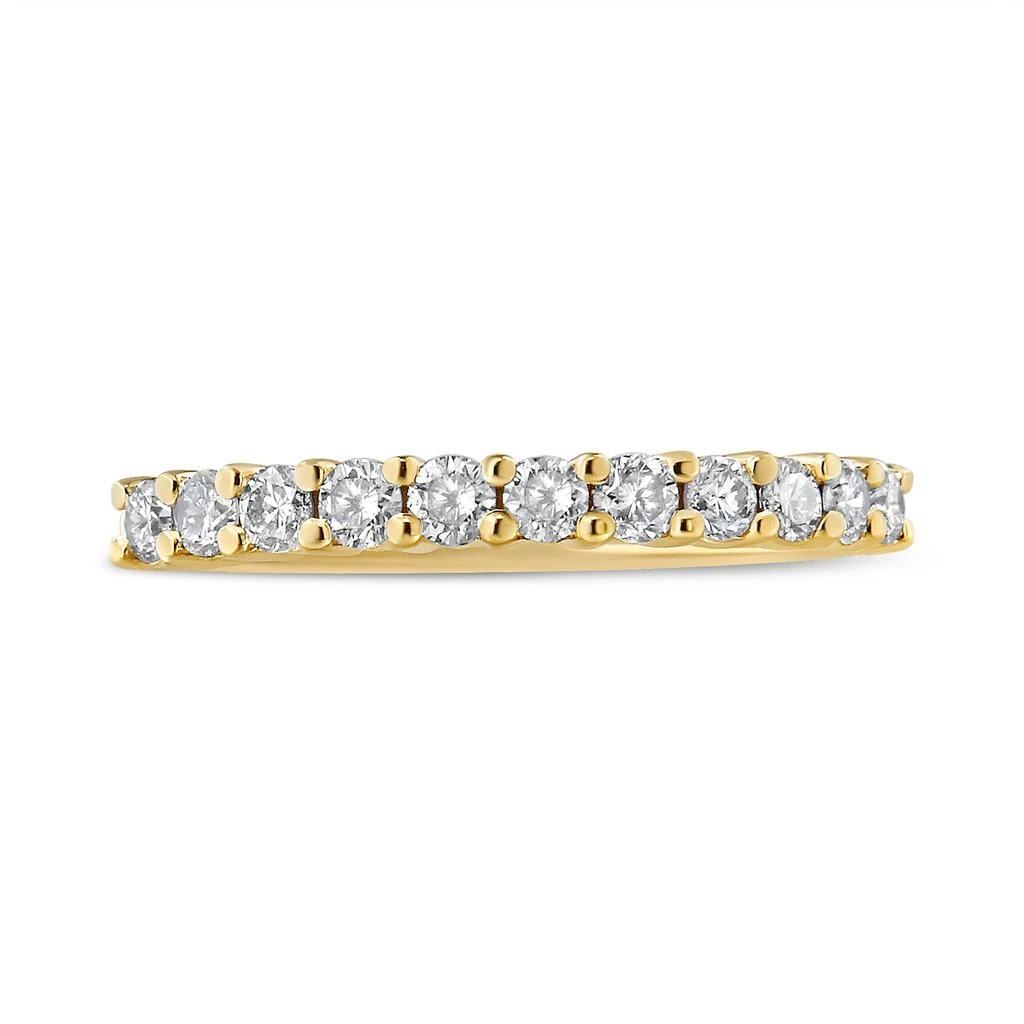 商品Haus of Brilliance|IGI Certified 1/2 Cttw Diamond 10K Yellow Gold Prong Set Fluted Band Style Wedding Ring,价格¥6499,第2张图片详细描述