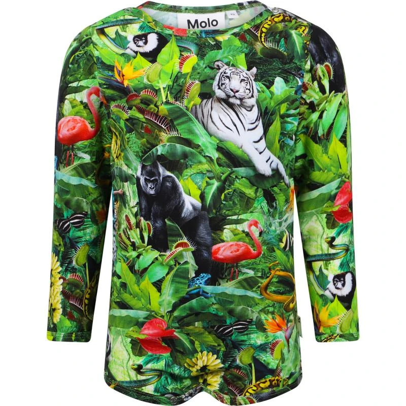 商品MOLO|Fantasy jungle organic long sleeved bodysuit in green,价格¥410,第1张图片