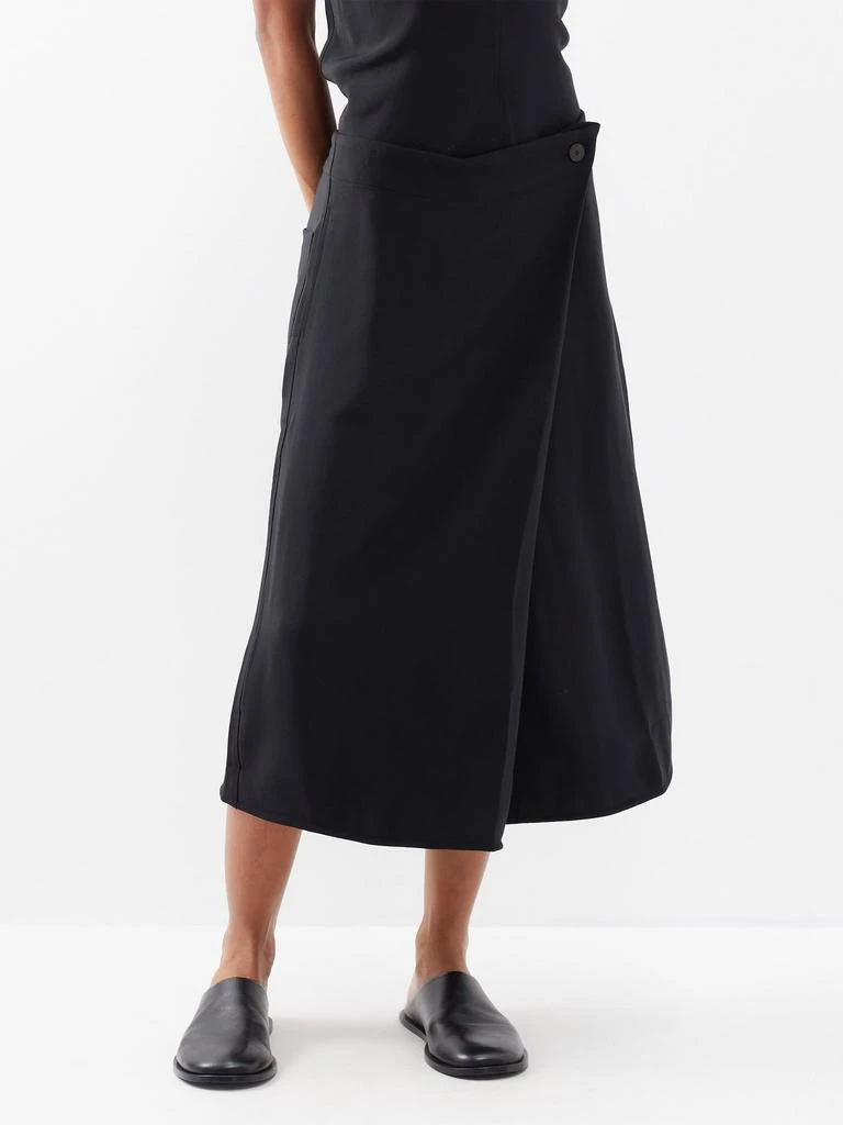 商品Studio Nicholson|Eyre asymmetric twill wrap skirt,价格¥929,第1张图片