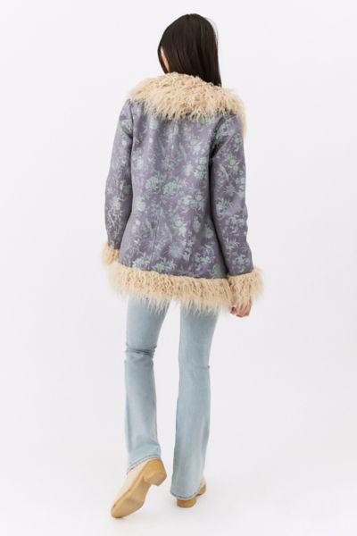 UO Amber Brocade Faux Fur Coat商品第3张图片规格展示