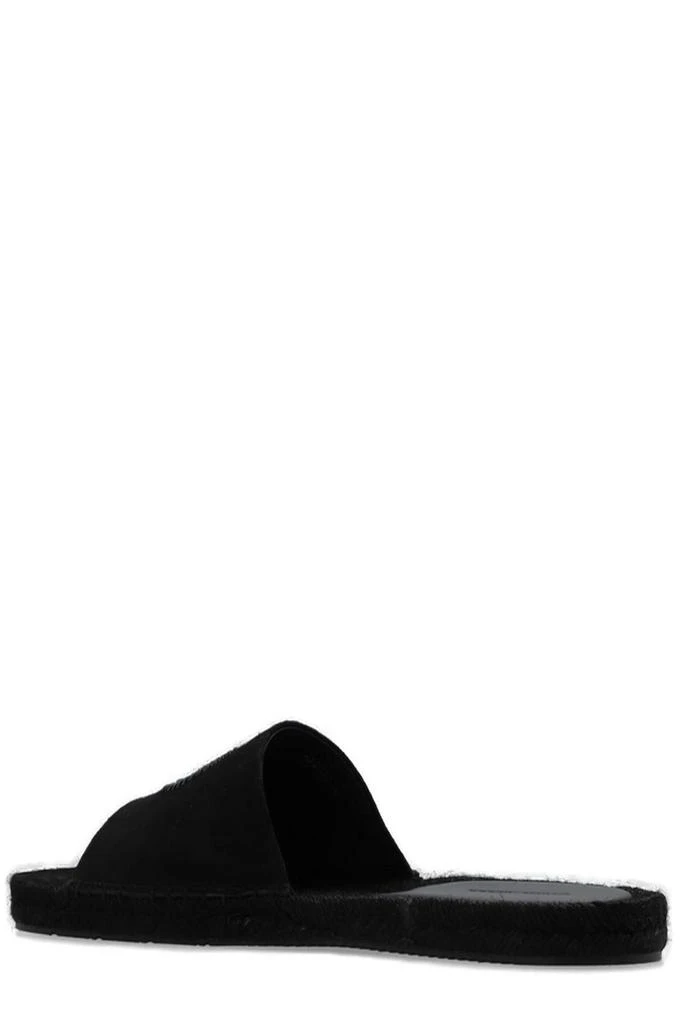 商品Giorgio Armani|Giorgio Armani Logo Embroidered Round Toe Slides,价格¥2799,第3张图片详细描述