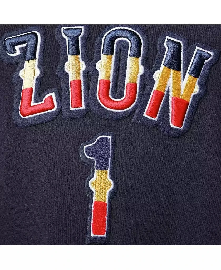 商品Pro Standard|Men's Zion Williamson Navy New Orleans Pelicans Name and Number Short Sleeve Pullover Hoodie,价格¥741,第4张图片详细描述